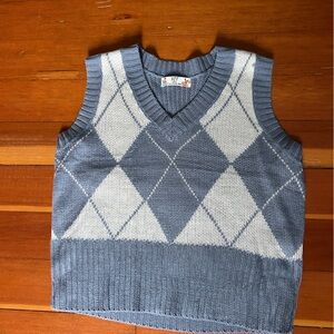 FCT Blue and Grey Argyle Sweater Vest